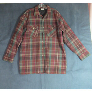 Vintage Five Brother Flannel Shirt Men Large Brown Tallman Heavyweight Lodge 90s